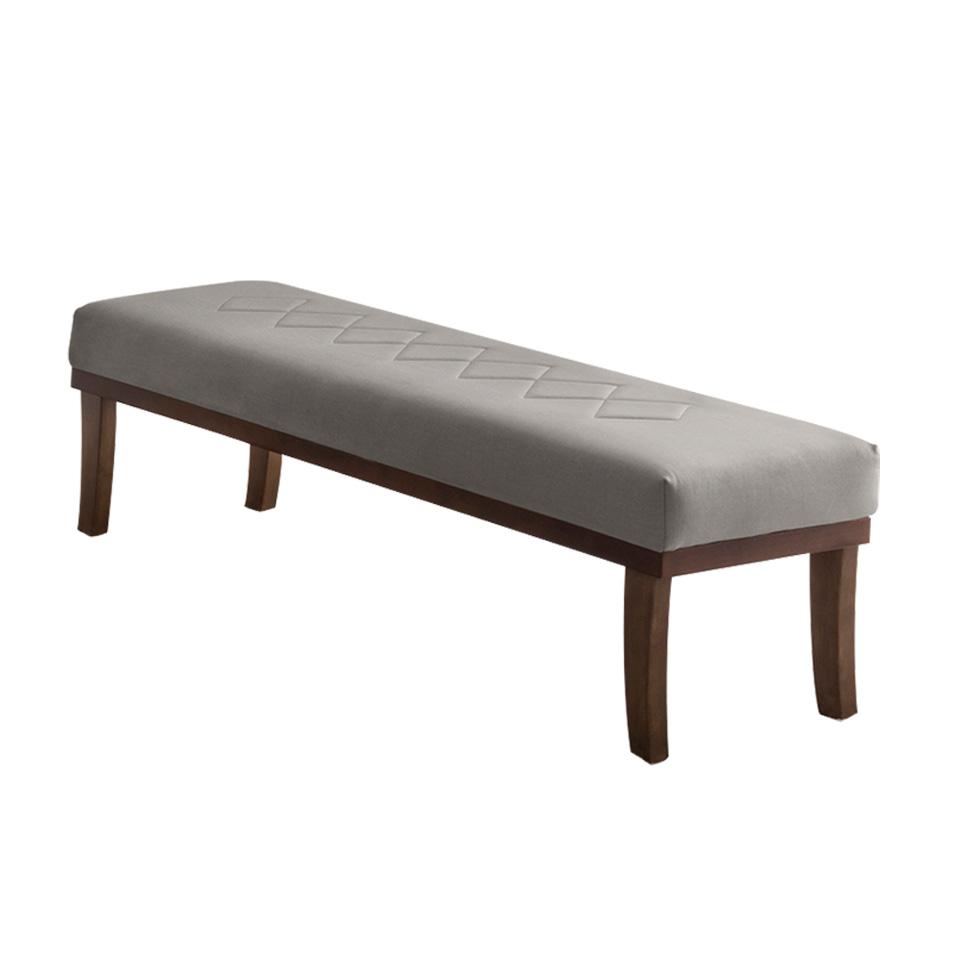 Puff Theo Cinza e Imbuia 140 cm