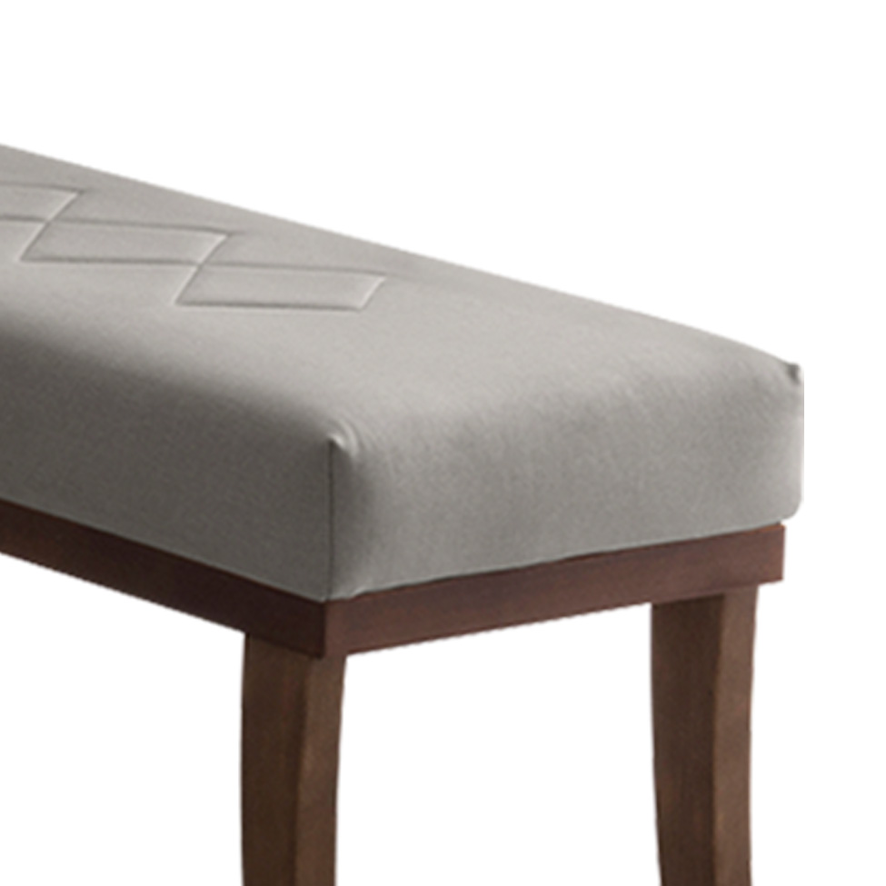 Puff Theo Cinza e Imbuia 140 cm