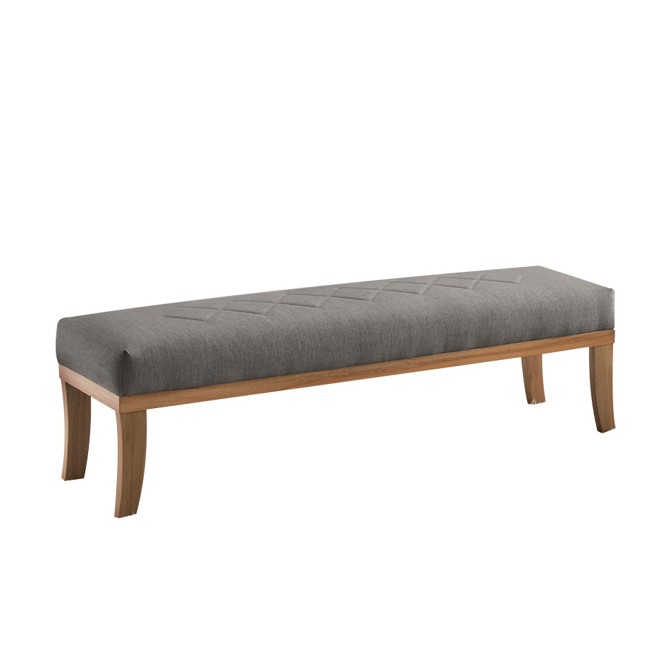 Puff Theo Cinza e Natural 140 cm