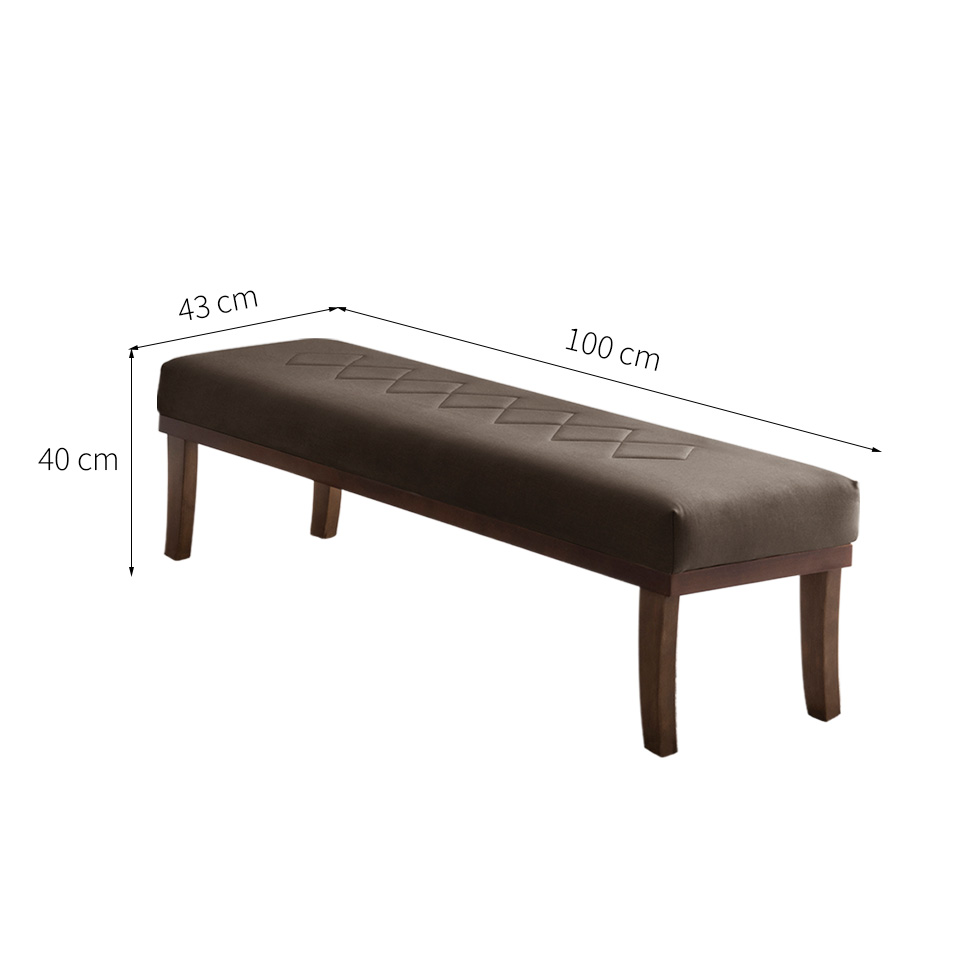 Puff Theo Marrom e Imbuia 100 cm