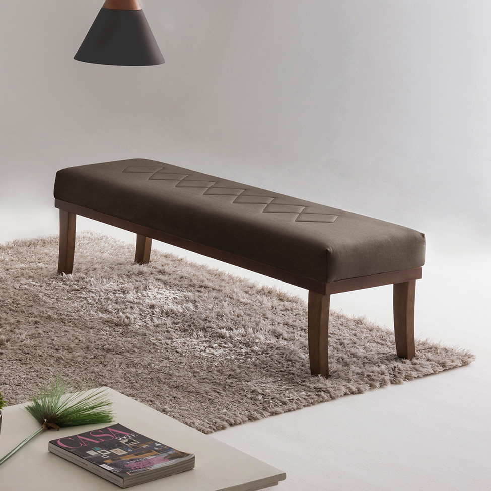 Puff Theo Marrom e Imbuia 140 cm