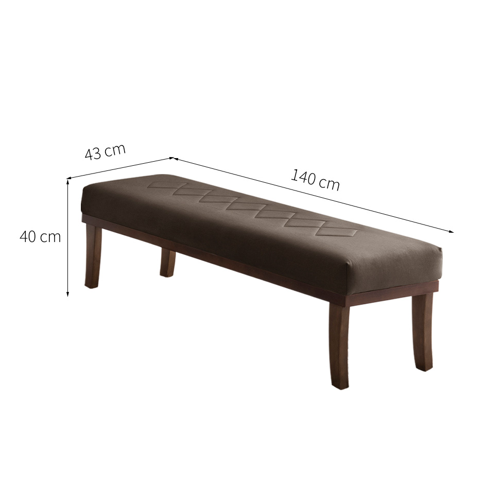 Puff Theo Marrom e Imbuia 140 cm