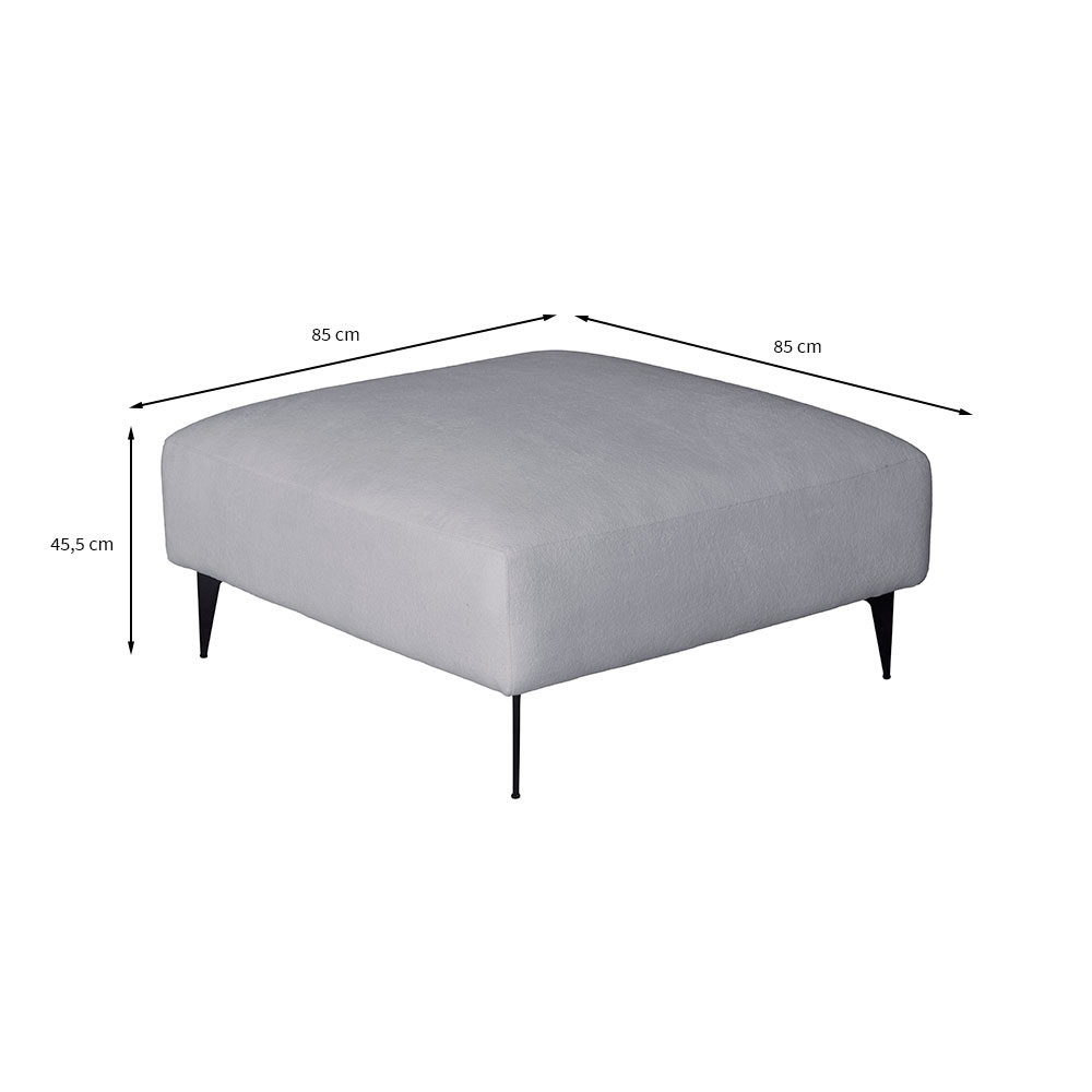 Puff Unne Bouclé Cinza 85cm