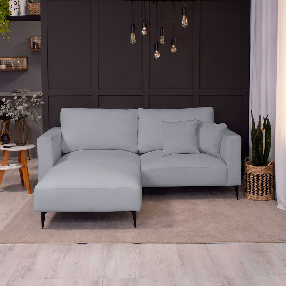 Puff Unne Bouclé Cinza 85cm