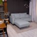 Puff Unne Bouclé Cinza 85cm