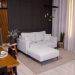 Puff Unne Bouclê Off White 85cm