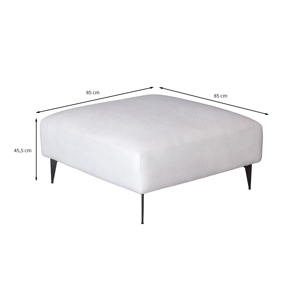 Puff Unne Bouclê Off White 85cm