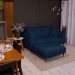 Puff Unne Linho Azul Marinho 85cm