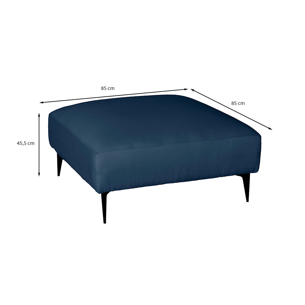 Puff Unne Linho Azul Marinho 85cm