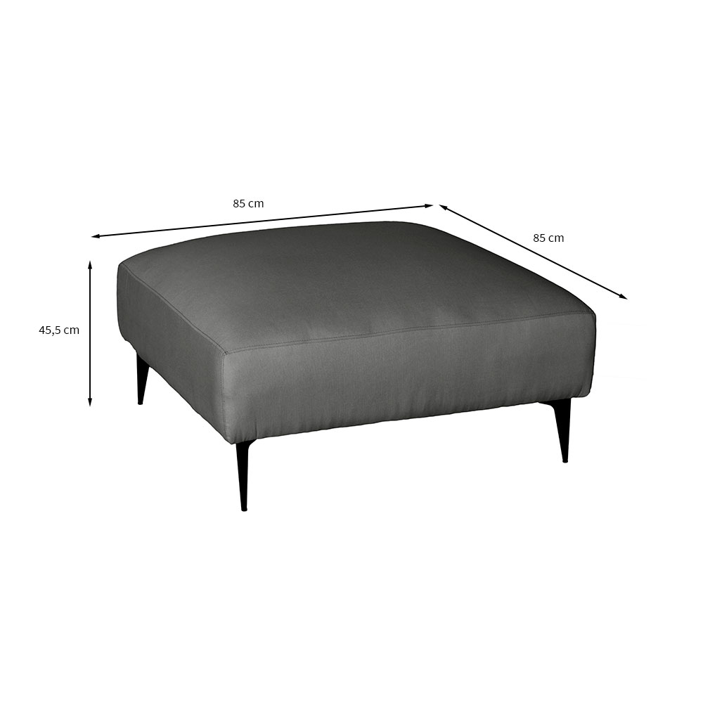 Puff Unne Linho Grafite 85cm