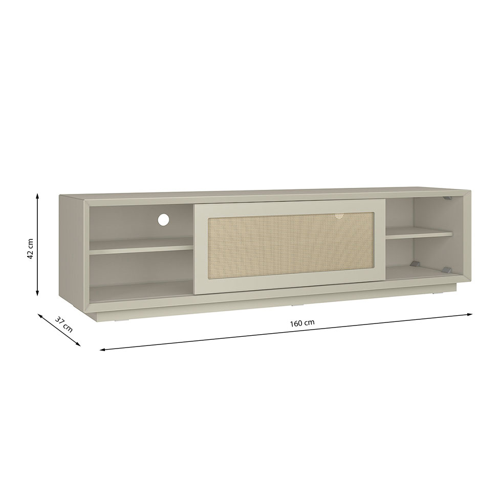 Rack Corumbá com Tela Off White 160 cm