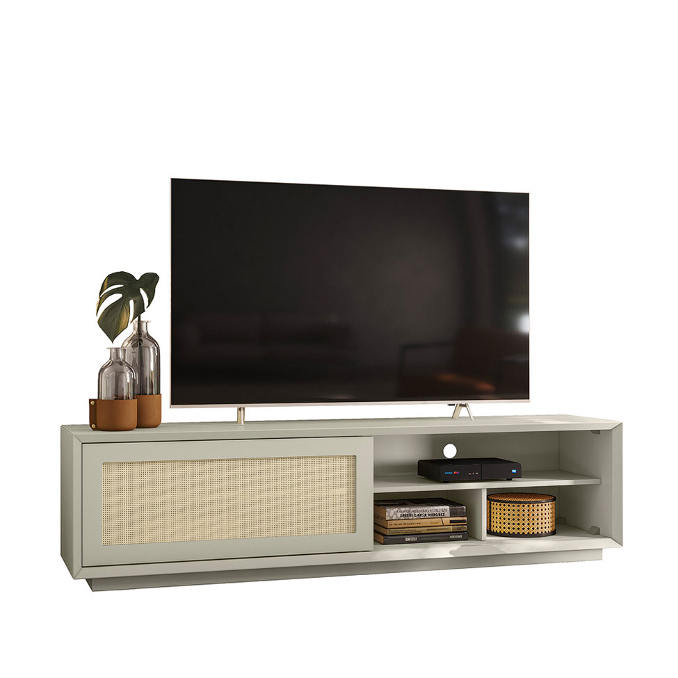 Rack Corumbá com Tela Off White 160 cm