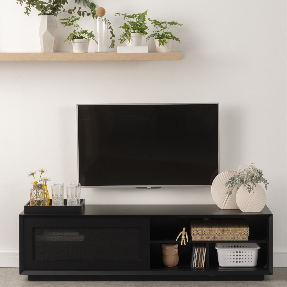 Rack Corumbá com Tela Preto 160 cm