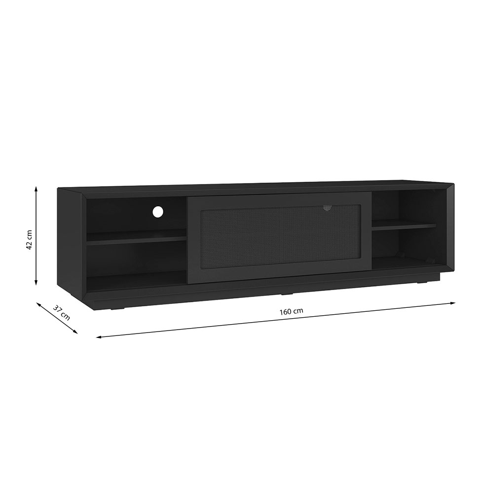 Rack Corumbá com Tela Preto 160 cm