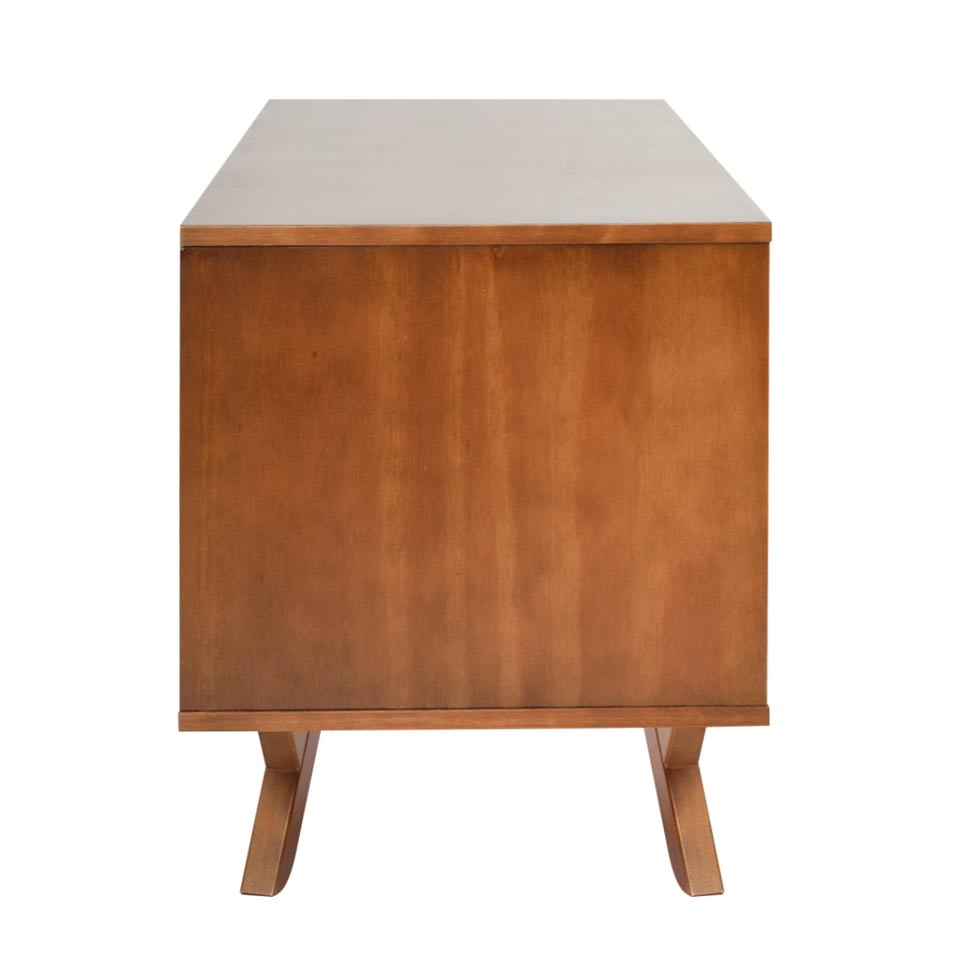 Rack Ipiranga Madeira Maciça Amêndoa e Preto 120 cm