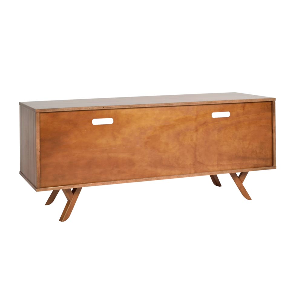 Rack Ipiranga Madeira Maciça Amêndoa e Preto 120 cm