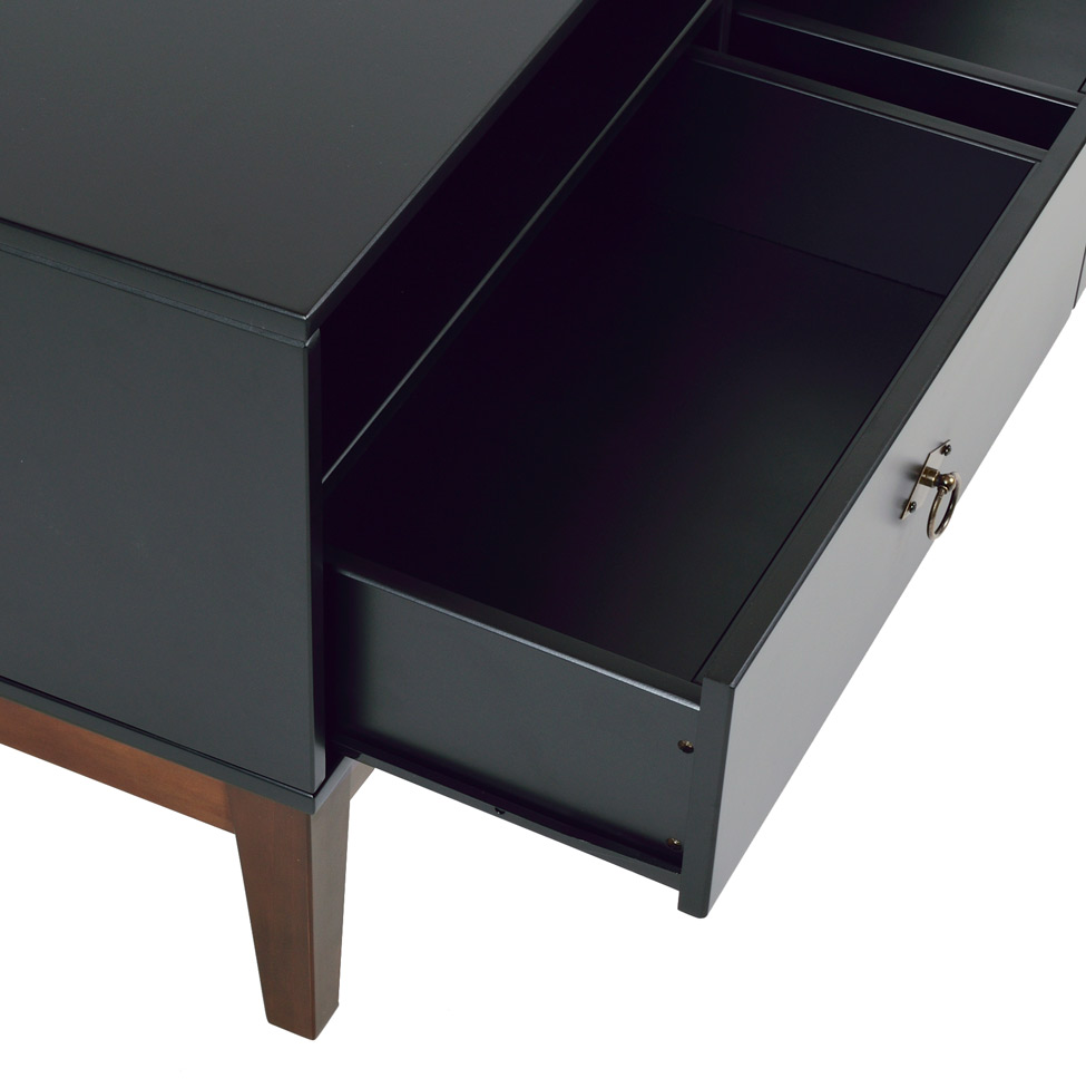 Rack Oriente Preto e Imbuia 110 cm