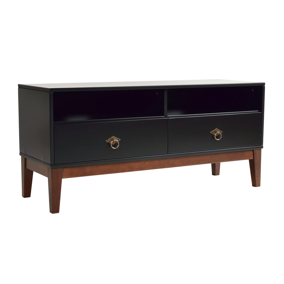 Rack Oriente Preto e Imbuia 110 cm