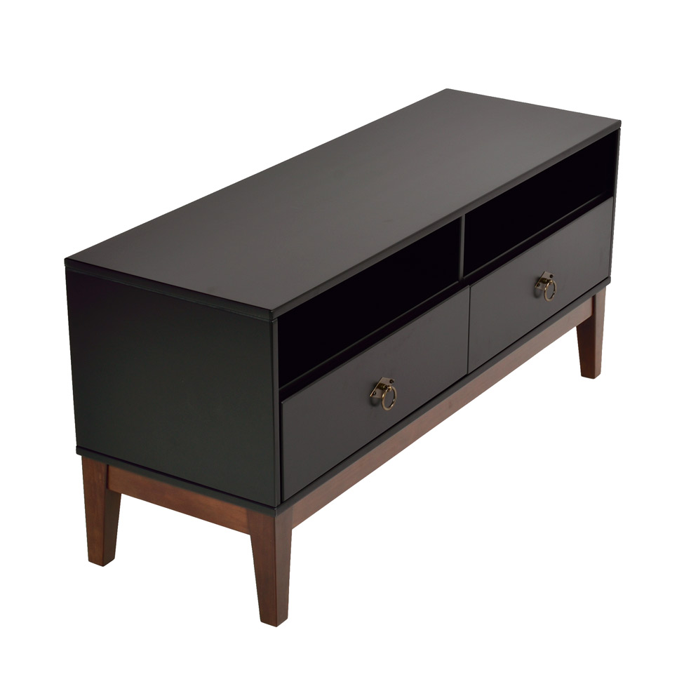 Rack Oriente Preto e Imbuia 110 cm