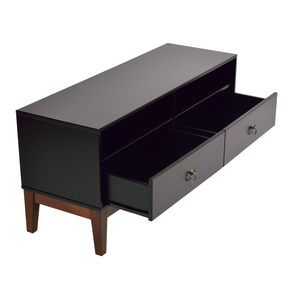 Rack Oriente Preto e Imbuia 110 cm