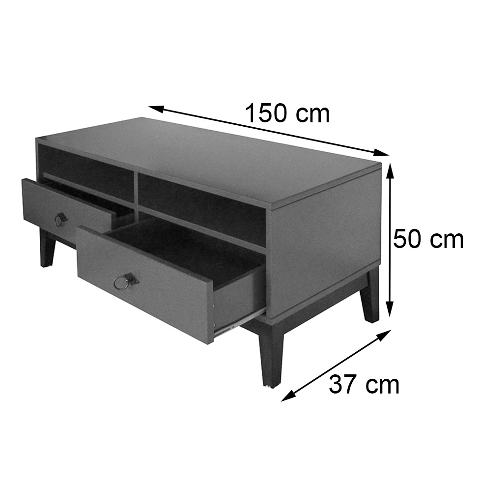 Rack Oriente Preto e Imbuia 150 cm