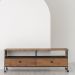 Rack Salvia Preto e Amêndoa Rustico 160 cm