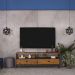 Rack Salvia Preto e Amêndoa Rustico 160 cm