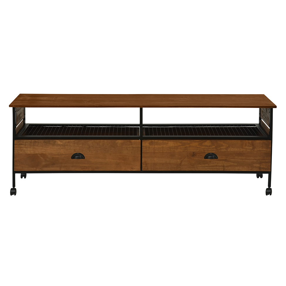 Rack Salvia Preto e Amêndoa Rustico 160 cm