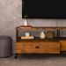 Rack Salvia Preto e Amêndoa Rustico 160 cm