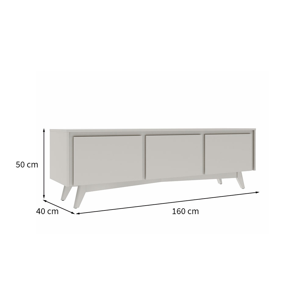 Rack para TV até 50 Polegadas Emma 2 PT 1 GV Branco 160 cm