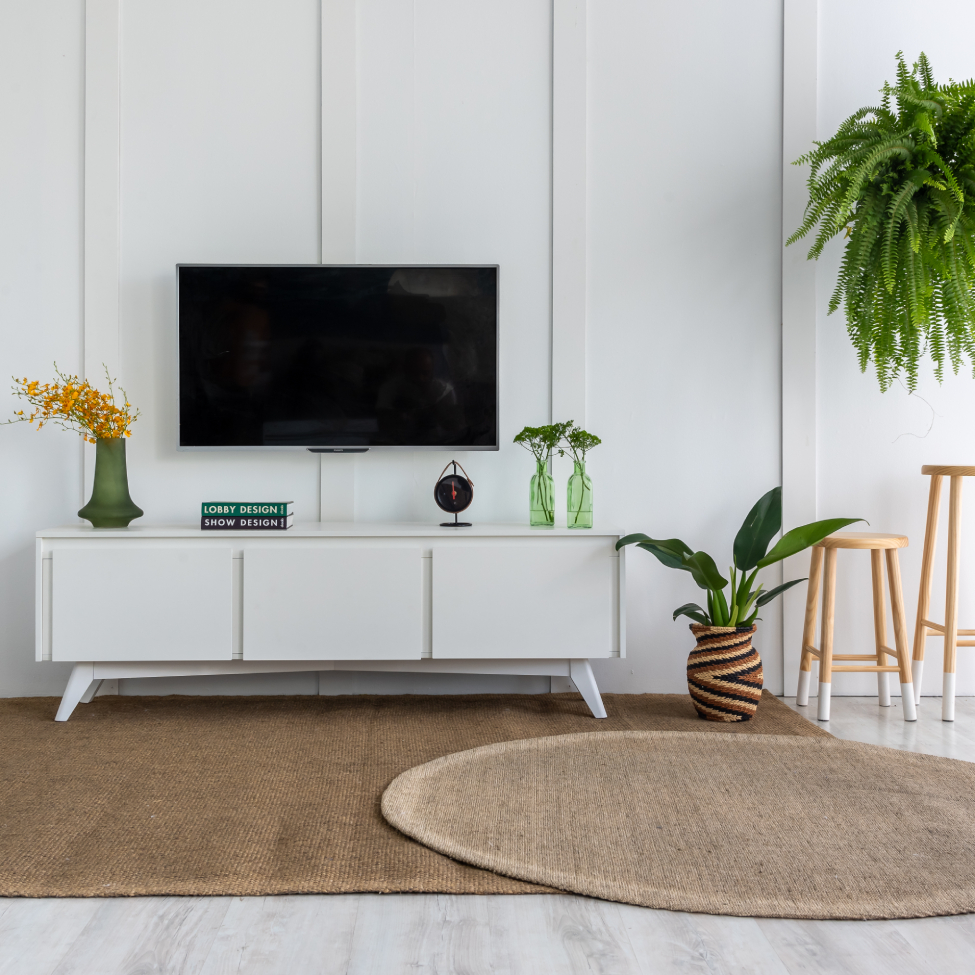 Rack para TV até 50 Polegadas Emma 2 PT 1 GV Branco 160 cm