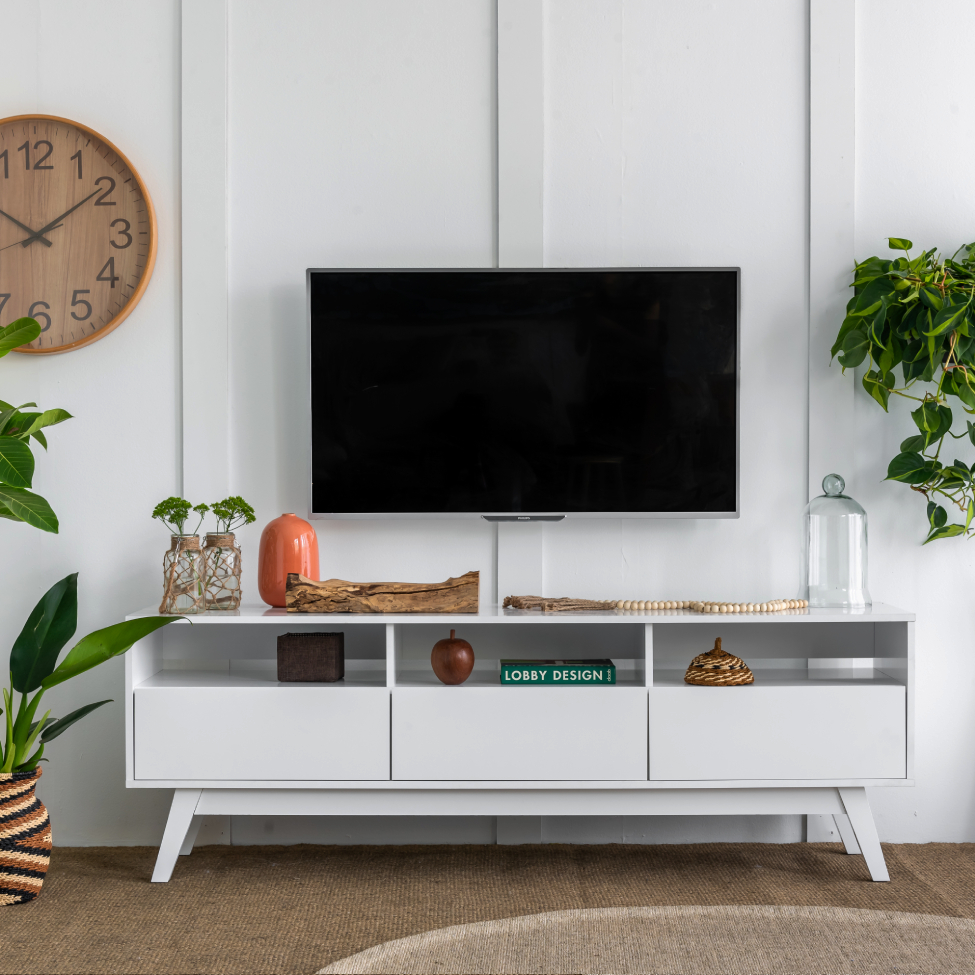 Rack para TV até 50 Polegadas Even 2 PT 1 GV Branco 160 cm