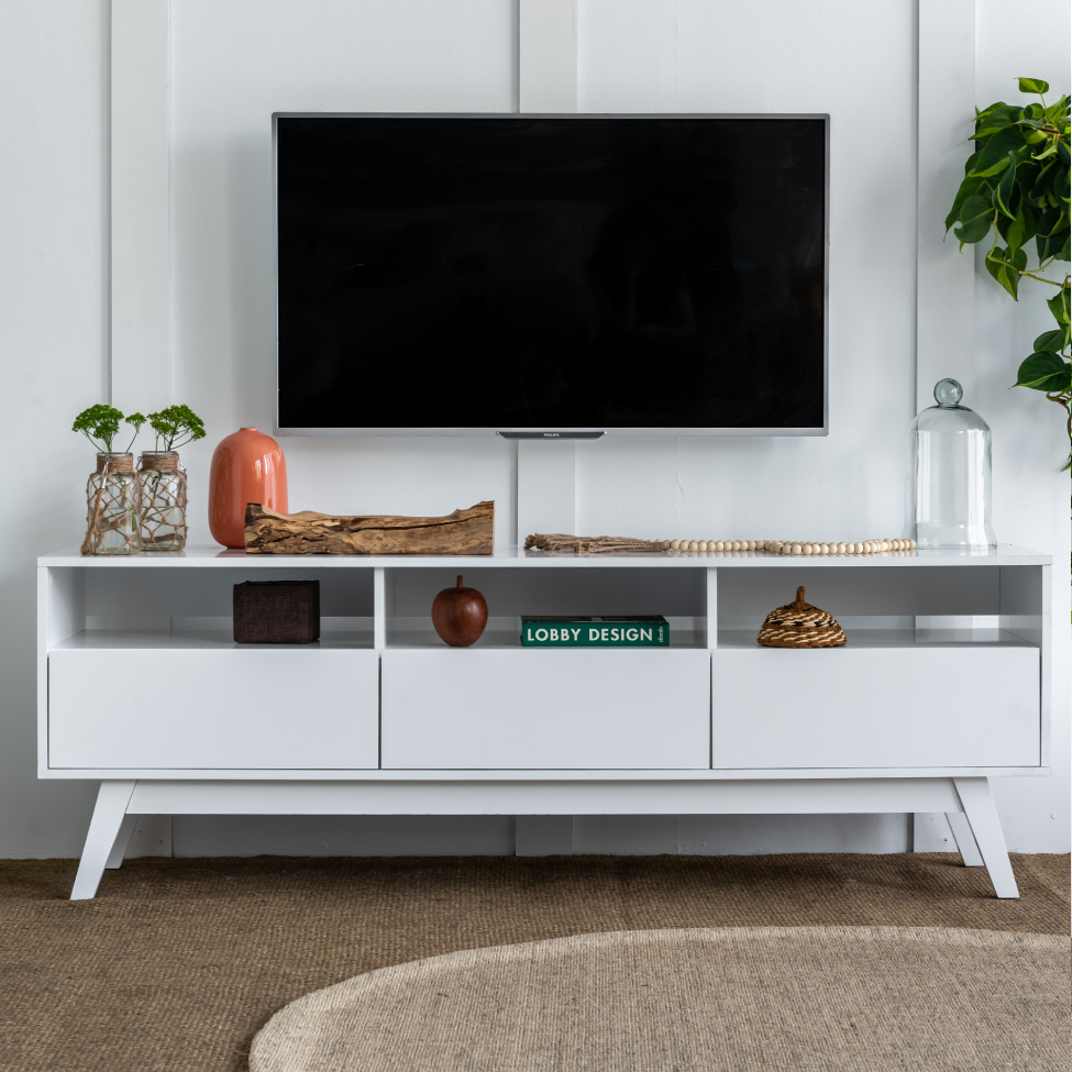 Rack para TV até 50 Polegadas Even 2 PT 1 GV Branco 160 cm