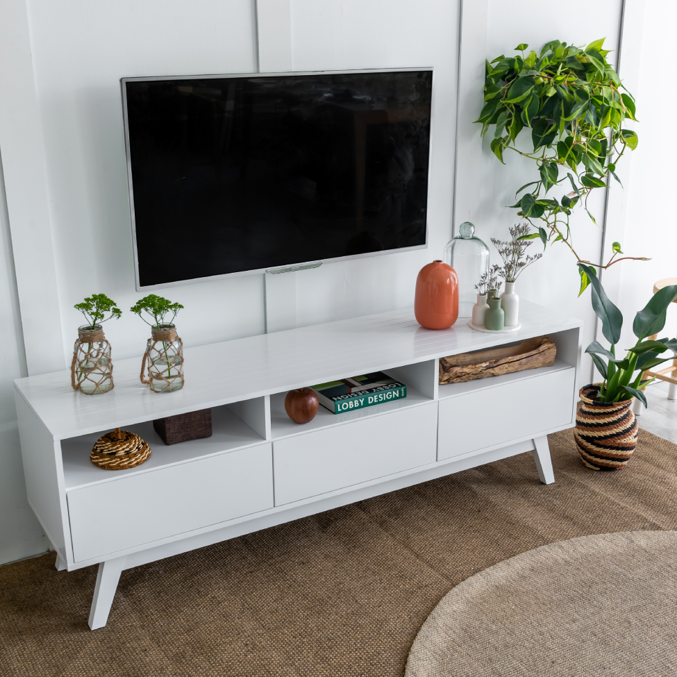 Rack para TV até 50 Polegadas Even 2 PT 1 GV Branco 160 cm