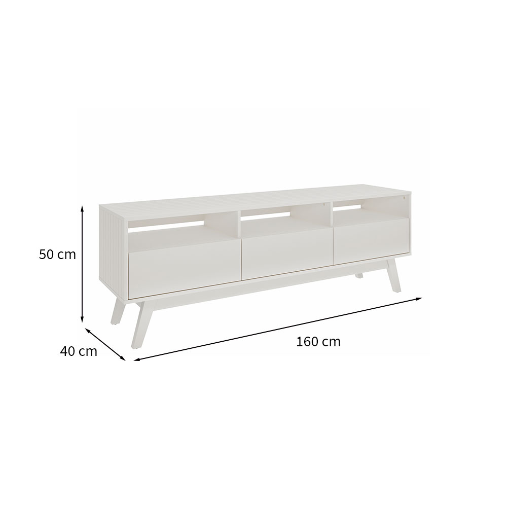 Rack para TV até 50 Polegadas Even 2 PT 1 GV Branco 160 cm
