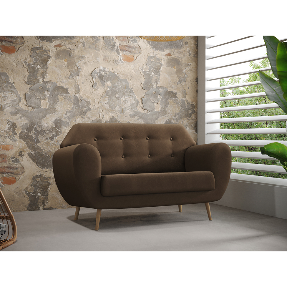 Sofá 2 Lugares Beegees Velosuede Marrom