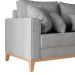 Sofá 2 Lugares Beny Base de Madeira Linho Cotton Cinza