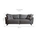 Sofá 2 Lugares Gales Veludo Cinza 190 cm