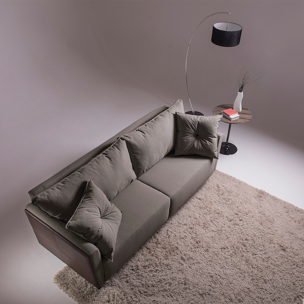 Sofá 2 Lugares Gales Veludo Cinza 190 cm