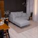 Sofá 2 Lugares com Molas Ensacadas 170 cm e Puff Unne Bouclé Cinza