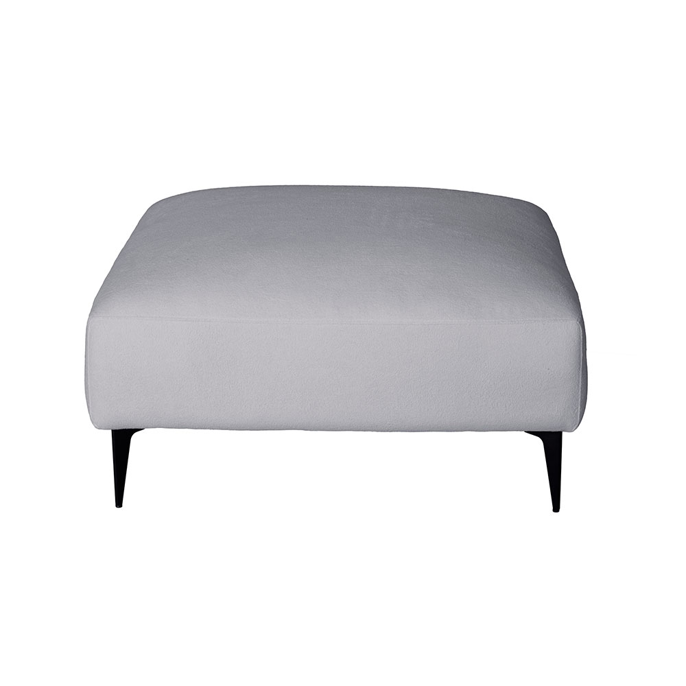 Sofá 2 Lugares com Molas Ensacadas 170 cm e Puff Unne Bouclé Cinza
