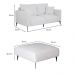 Sofá 2 Lugares com Molas Ensacadas 170 cm e Puff Unne Bouclé Off White