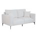 Sofá 2 Lugares com Molas Ensacadas 170 cm e Puff Unne Bouclé Off White