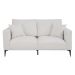 Sofá 2 Lugares com Molas Ensacadas 170 cm e Puff Unne Bouclé Off White