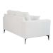 Sofá 2 Lugares com Molas Ensacadas 170 cm e Puff Unne Bouclé Off White