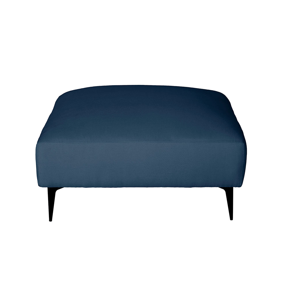 Sofá 2 Lugares com Molas Ensacadas 170 cm e Puff Unne Linho Azul Marinho