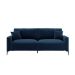 Sofá 2 Lugares com Molas Ensacadas 170 cm e Puff Unne Linho Azul Marinho
