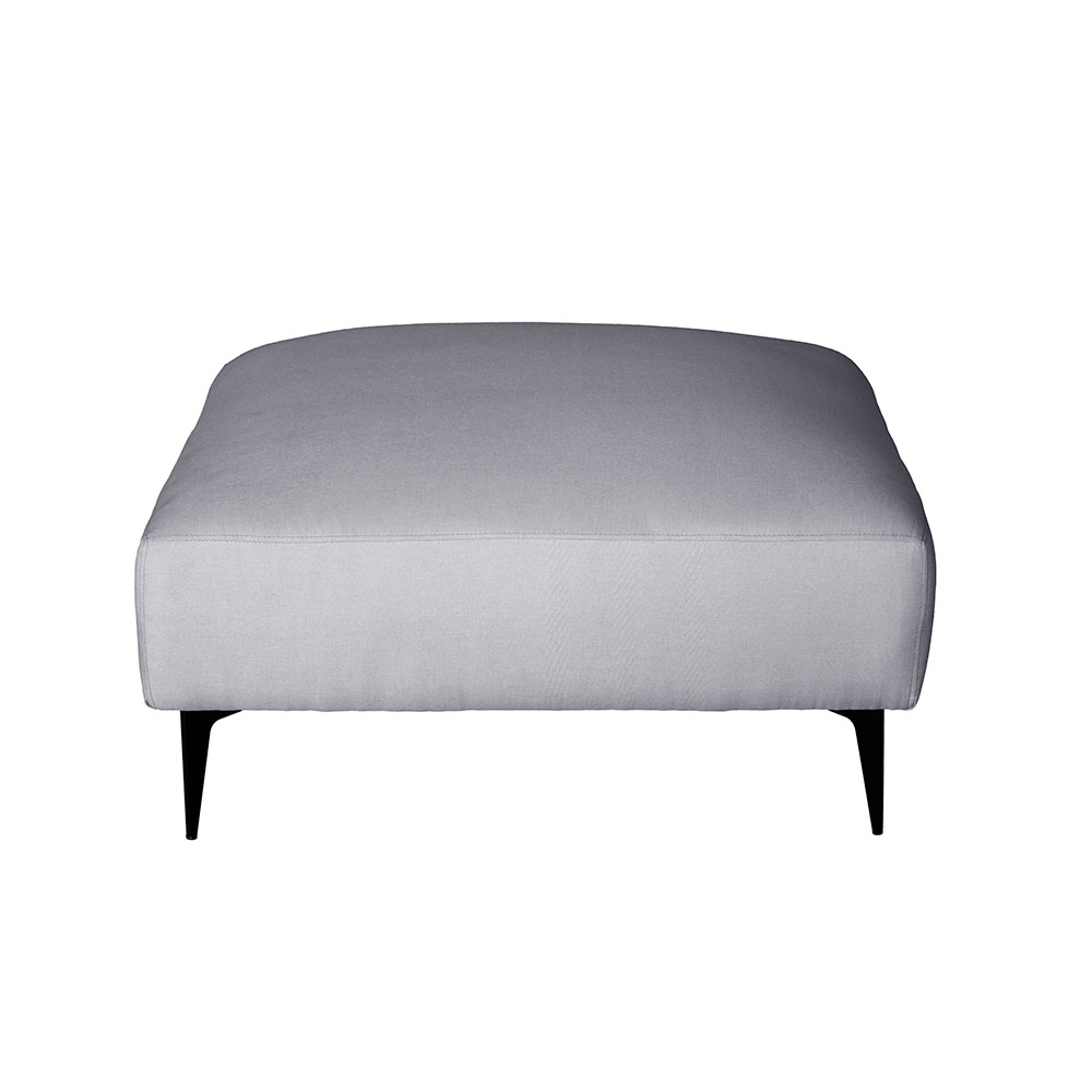 Sofá 2 Lugares com Molas Ensacadas 170 cm e Puff Unne Linho Cinza