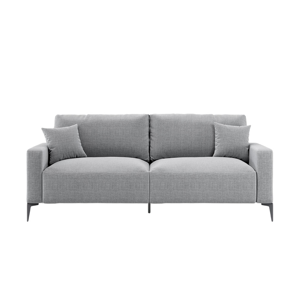 Sofá 2 Lugares com Molas Ensacadas 170 cm e Puff Unne Linho Cinza
