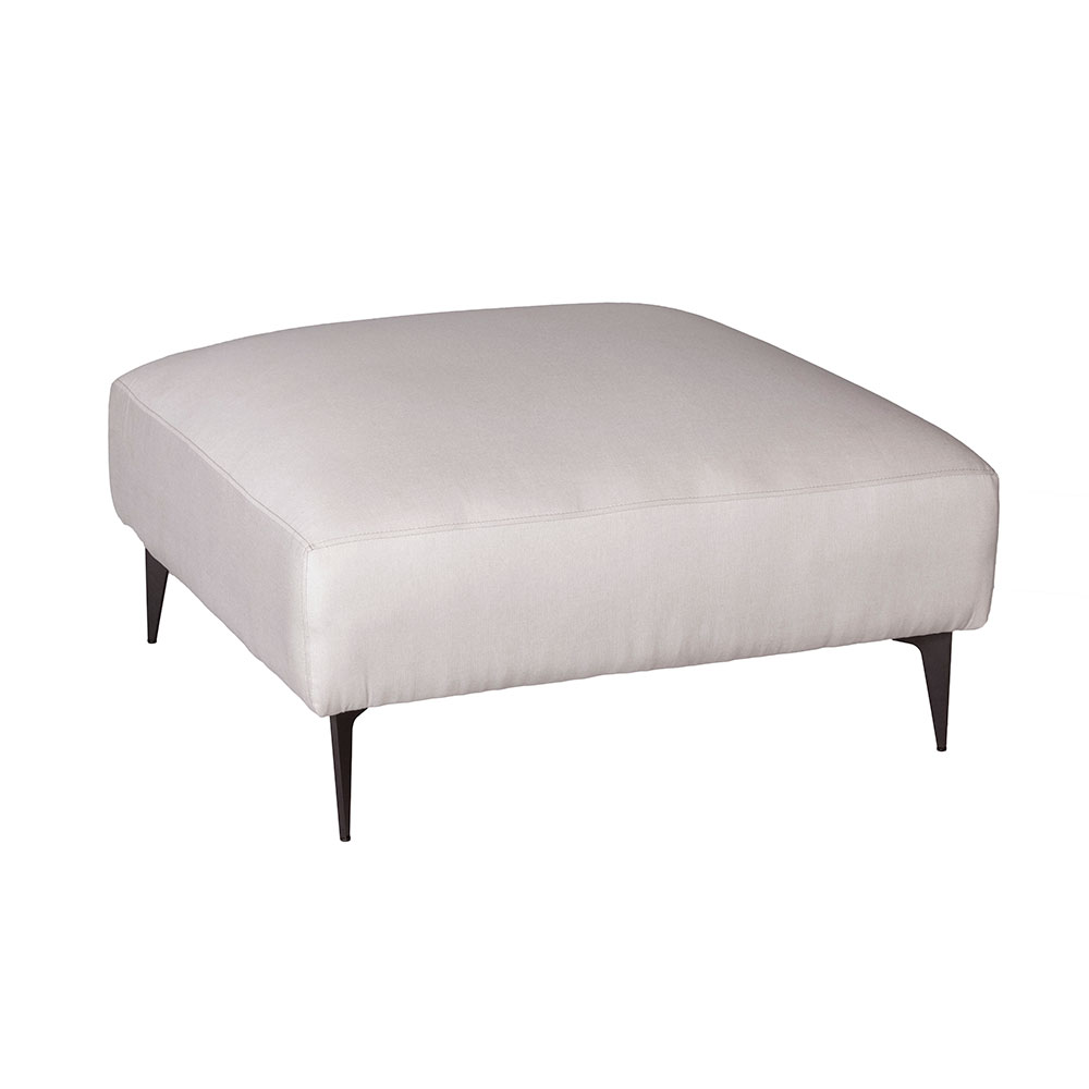 Sofá 2 Lugares com Molas Ensacadas 170 cm e Puff Unne Linho Cru